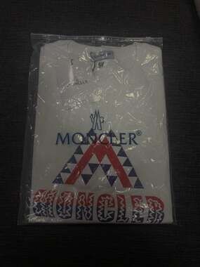 Moncler White Cotton Jersey Graphic Logo T-Shirt